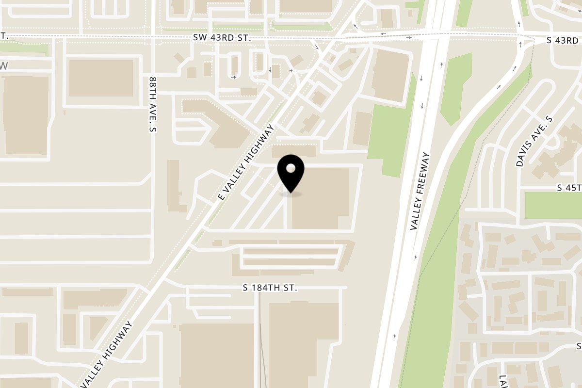 Map showing the location of Komi Tofu on 18230 E Valley Hwy in Kent